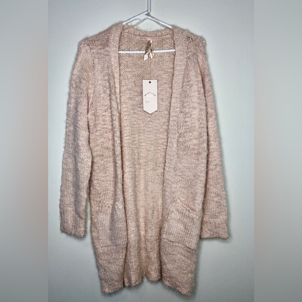 ASHLEY by 26 International Cozy Soft Pink Open-Front Sweater X-LARGE NWT
